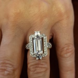 Sterling 925 silver CZ cocktail ring